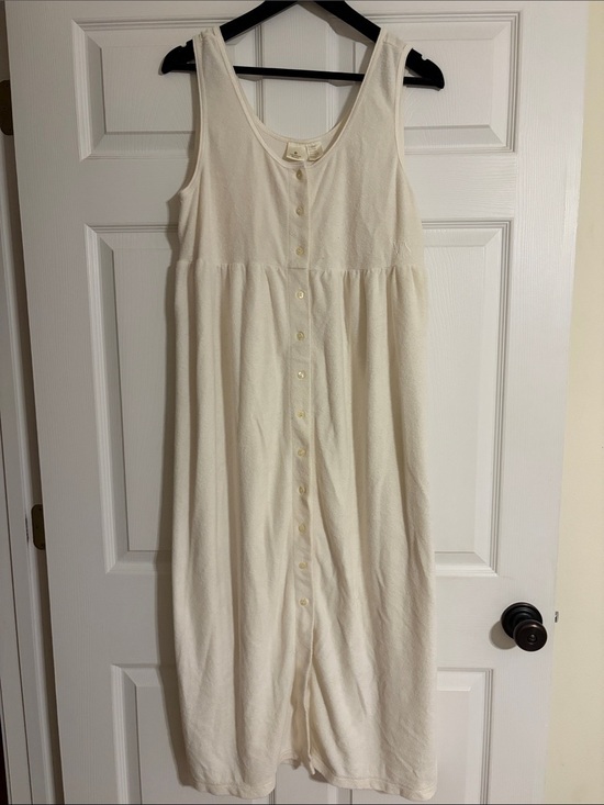 Victoria's Secret Other - VTG 80s Victoria's Secret Gold Label Terry Cloth Midi Spa Dress Cream Size Large